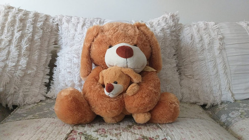 Peluche Perro Con Cachorro, Con Colgante De Regalo!