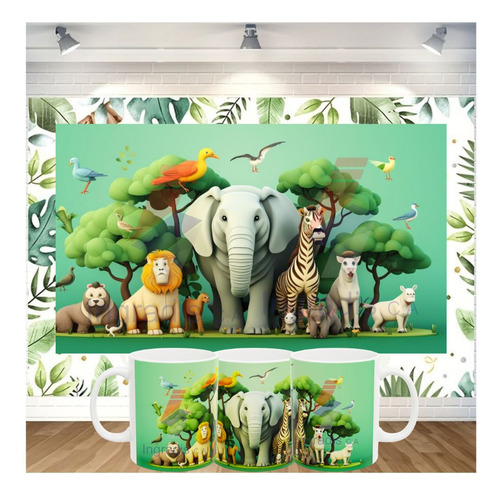 Tazas Personalizadas Animales Dibujos Animados Jardín Caja I