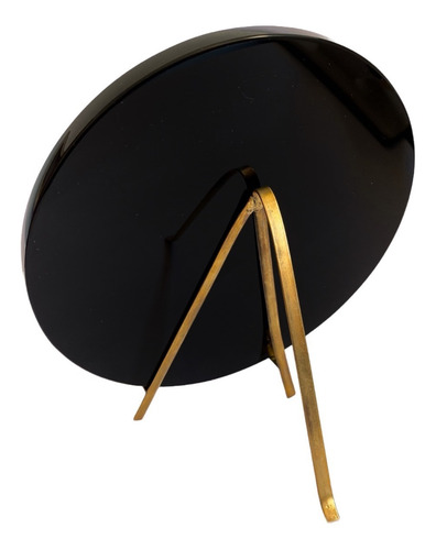 Espejo Obsidiana Negra Liso De 5 Cm Con Base