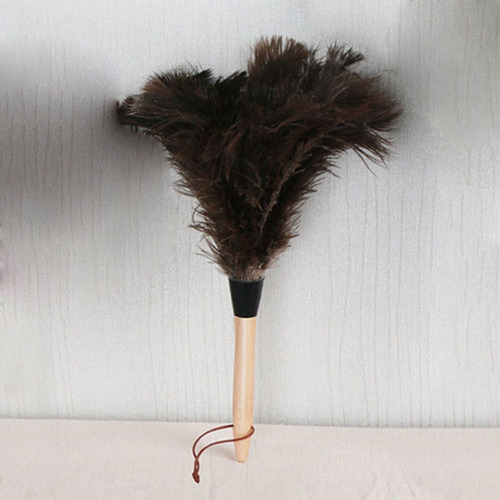 Plumero De Plumas, Plumas De Avestruz, Mango De Madera