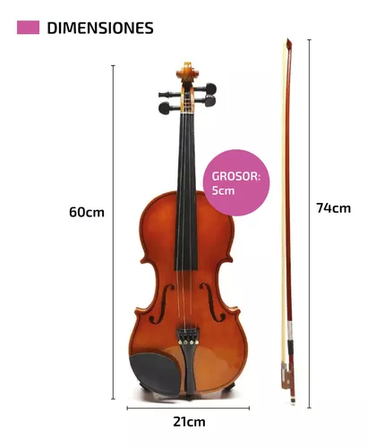 Violin Estudio Estuche Arco Resina Afinador Varias Medidas