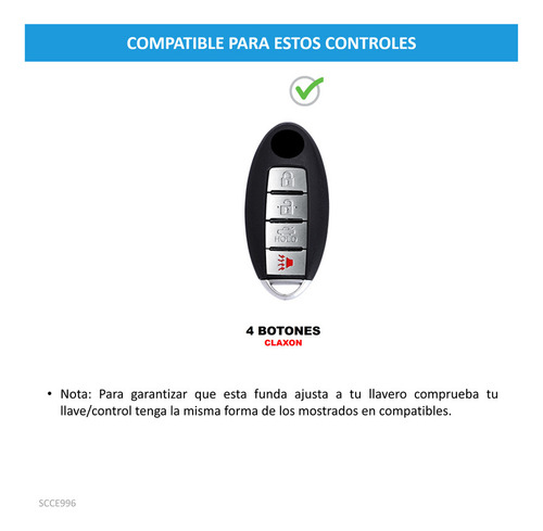 Su Funda Carcasa Llave Control Para Nissan Sentra 2017