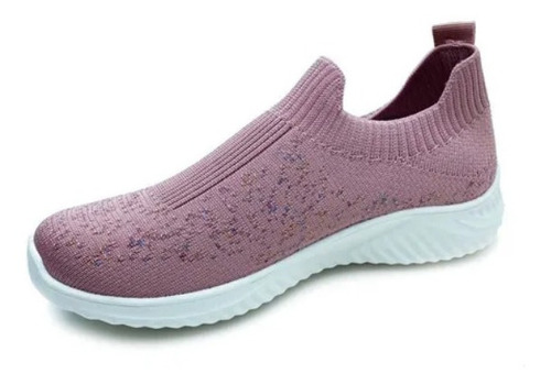 Imagen 2 de 8 de Zapatilla Wake Mujer 021 Liviana Elastizada Deportiva Brillo