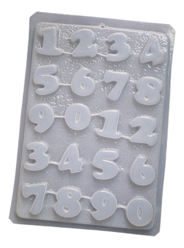 * Molde Mediano Gomita Chocolate 20 Numeros Medianos Jabon