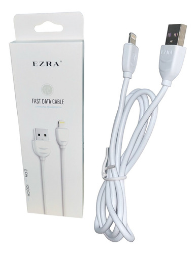 Cable Usb iPhone 1 Metro Ezra Extra Grueso Febo Color Blanco