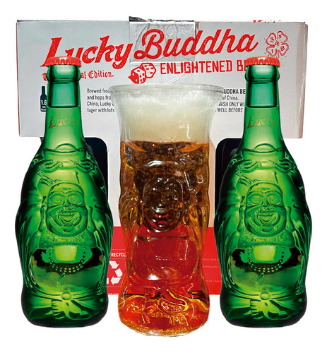 Cerveza Lucky Buddha - 6 Pack + 2 Vasos