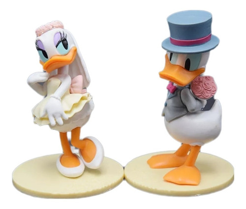 Figura Boda Pato Donald Y Pata Daisy Recién Casados Pastel