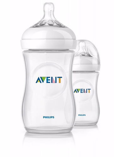 Set De 2 Teteros Biberon Bebes Avent Natural 9 Oz - 260 Ml