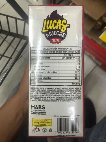 Lucas Muecas Cereza Mars 40 Pzas 960 G