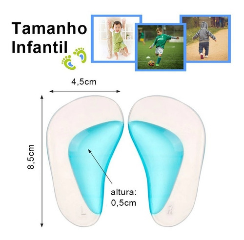 Imagem 4 de 8 de Palmilha Para Pé Plano Ortopédica De Gel Silicone
