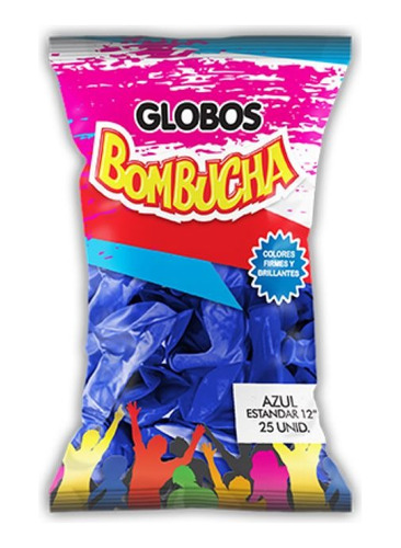 Globos Bombucha Standard 12 X 25 Un. Azul