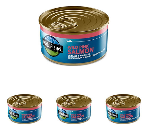 Wild Planet Salmón Rosado Salvaje, Salmón Enlatado, Capturad