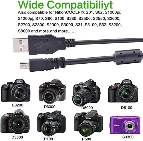 Imagen 4 de 5 de Cable Usb P/ Nikon A300 A100 A10 1s2 Aw110 Aw110s Aw100