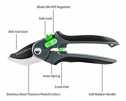 Procircle Tijera Poda Para Jardin 8.5 In Hoja Sk5 Recoger