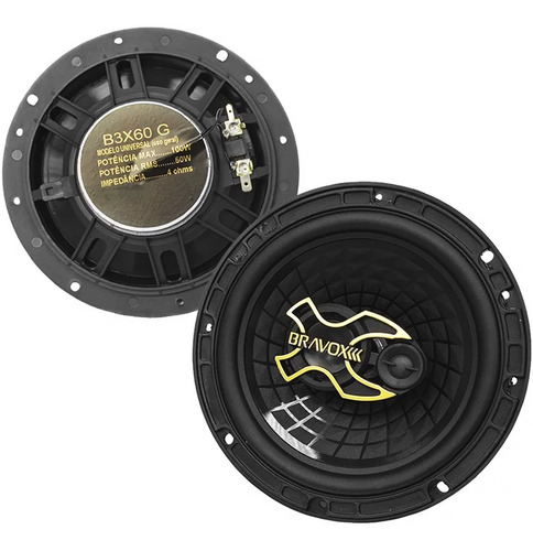 Imagen 3 de 6 de Parlantes Para Auto 6 Pulgadas + 6x9 Bravox Gold Line 240rms