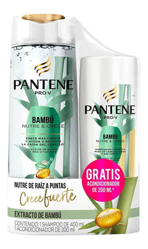 Shampoo Pantene Pro-v Bambú Nutre Y Crece 400ml + Acondicionador 200ml