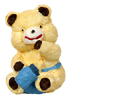 Puxador Gaveta Resina Urso Mamadeira Azul Bebê Infantil Quar Cor Amarelo