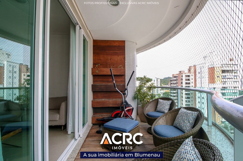 Imagem 7 de 19 de Acrc Imóveis - Apartamento Mobiliado A Venda No Bairro Ponta Aguda, Com 03 Suítes, 03 Vagas De Garagem E Depósito - Ap04289 - 69318269