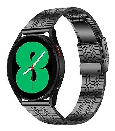 Malla De Metal Para Samsung Watch 4 40 44 42 46mm Negro