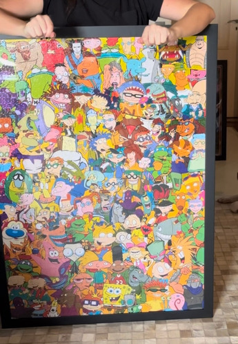 Quebra-cabeça Nickelodeon 3000 Peças Montado Com Moldura (Usado)