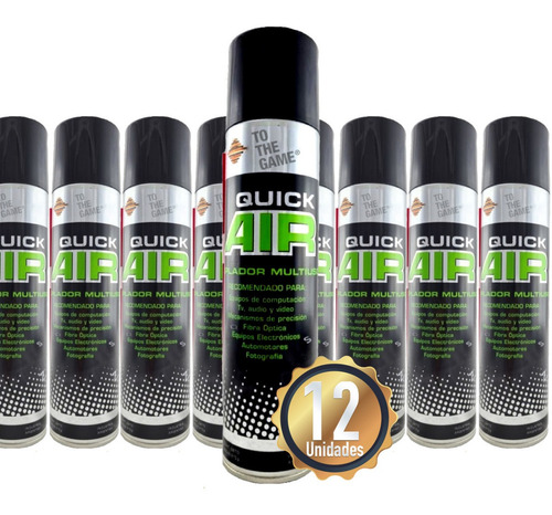 Imagen 1 de 8 de Aire Comprimido Pack 12u Aerosol 400ml Limpia Particulas