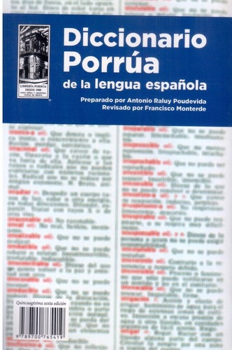 Diccionario Porrúa De La Lengua Española, De Antonio Raluy Poudevida. Editorial Porrúa, Tapa Blanda En Español