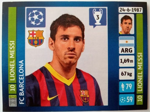 Panini Champions League 13/14 Figurita No. 554 Lionel Messi