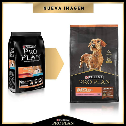 Paquete Pro Plan Piel Sensible Raza Pequeña 3kg + 4 Pouches