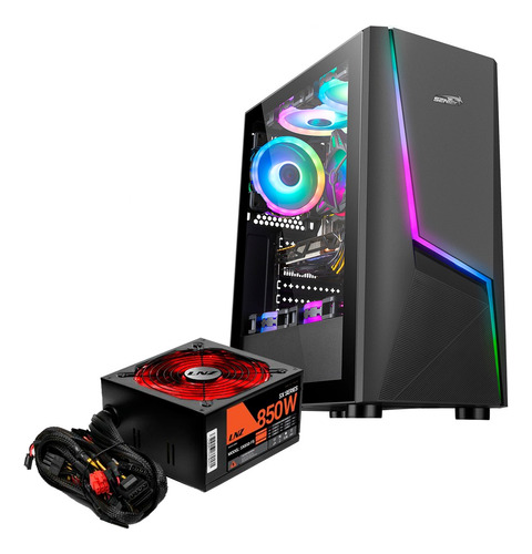 Gabinete De Pc Gamer Sentey P20 Con Fuente Lnz850 Acrilico