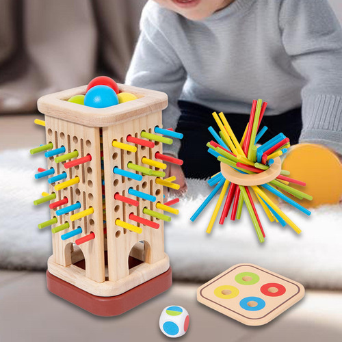 Juego De Dados De Palos De Colores, Juego De Viaje, Tablero
