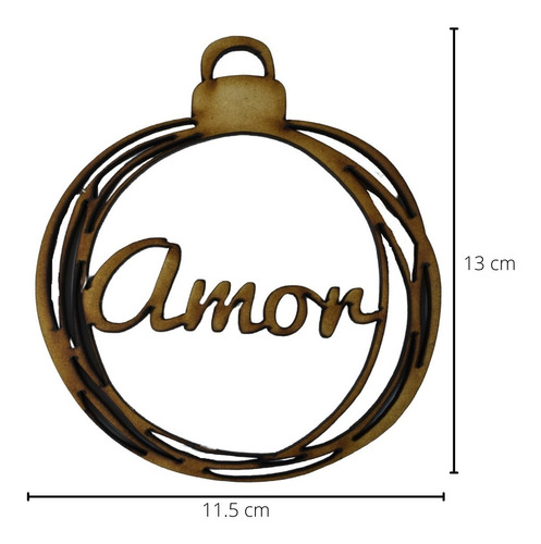 Set De Esferas 12 Deseos Madera Mdf (12 Pzas) Navidad 13cm
