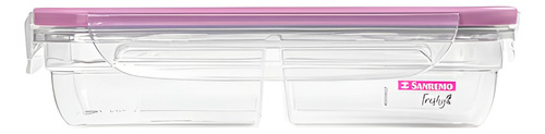 Pote Plástico C Trava Hermétic Divisória 730ml Fresh Sanremo