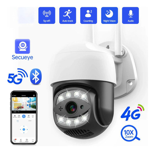 Cámara Ip Con Tarjeta Sim 4g, 4mp, Wifi, Ptz
