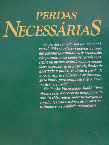 Livro Perdas Necessárias Judith Viorst (Usado)
