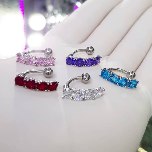 Imagen 3 de 4 de Piercing Invertido Strass De Ombligo - Piercing Argentina ®