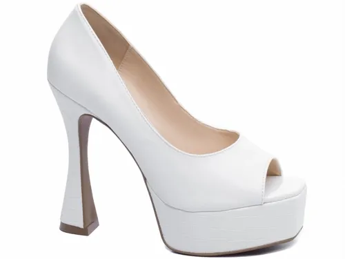 Sapatos femininos peep hotsell toe meia pata