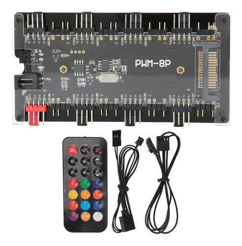 Caso Fan Hub Pwm+argb 2 En 1 Mando A Distancia Inalámbrico P