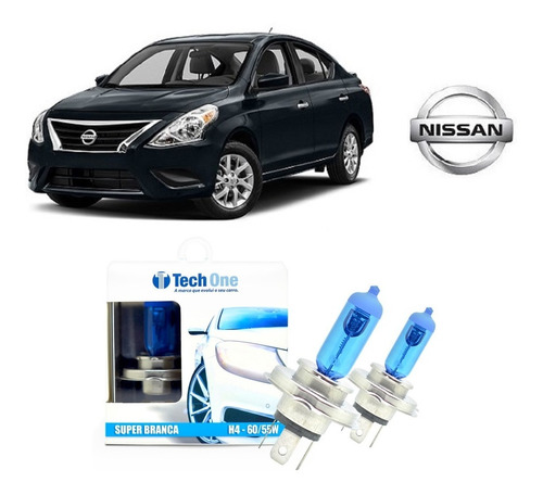 Imagem 1 de 3 de Kit 2 Lampadas Super Brancas Farol Alto E Baixo Nissan Versa