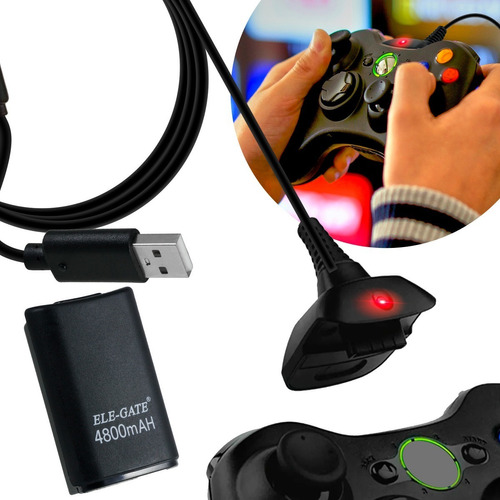 Kit Carga Y Juega Xbox 360  Cable Batería Compatible Control