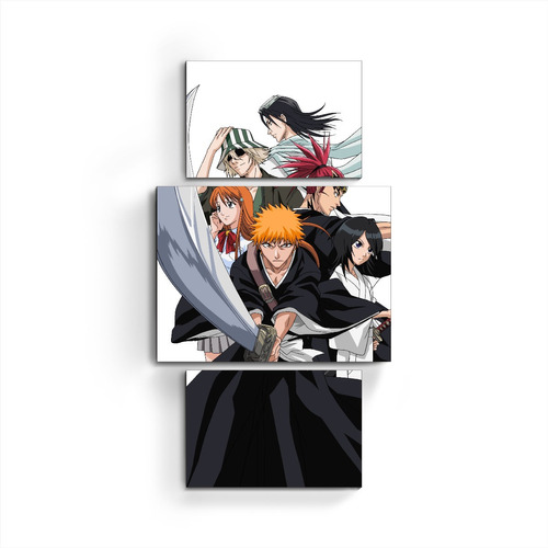 Cuadros Tripticos Bleach Ichigo Rukia Shinigami Anime Manga