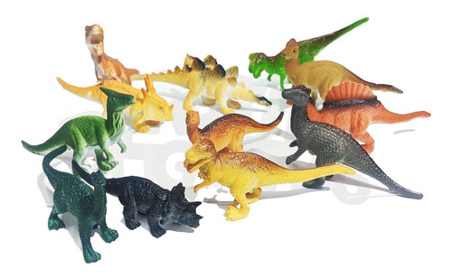 Set Dinosaurios Combo 12 Muñecos Mini En Pote T-rex Tricerat