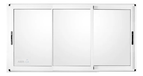 Ventana Módena Aluminio Negro 200x110 Dvh 4+9+4 3hojas 3guia