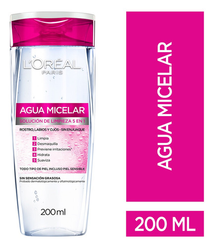 L'oreal Agua Micelar Solución De Limpieza 5 En 1