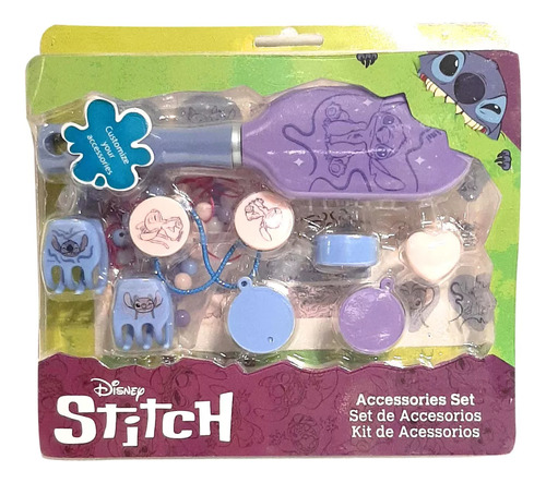 Set Stitch Cepillo Broches Kit Para Collares Anillos Disney