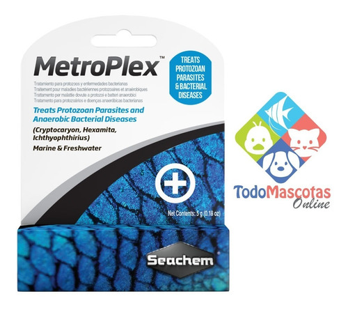 Metroplex Seachem Tratamiento Metronidazol Bacterias Peces