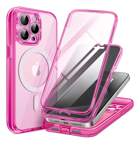 Funda Para  iPhone 15 Pro Max 6.7 Con Magsafe Rosa Fluor