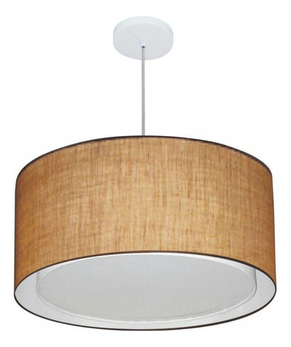 Lustre Pendente Cilíndrico Duplo Md-4289 55x30cm Palha