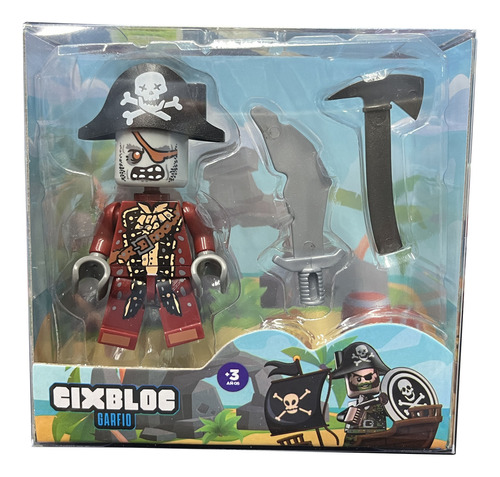 Muñeco Cixbloc Set Pirata Con Accesorios Ik0565 Loony Toys