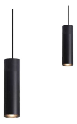 Colgante Tubo Minimalista 110/1 20cm Negro...