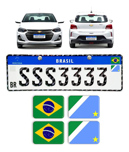 Adesivos Bandeiras Brasil E Mato Grosso Sul Placa Nova Carro